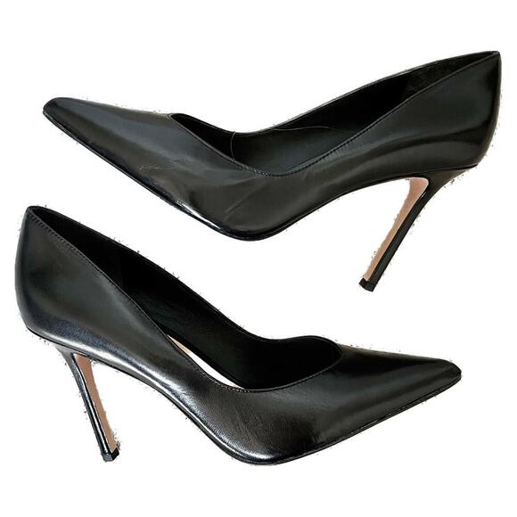 Veronica Beard Lisa Smooth Leather High Stiletto Heel Pointed Toe Pump Black 8.5 - Picture 4 of 11
